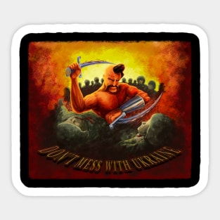 Ukrainian Cossack against Russians Sticker